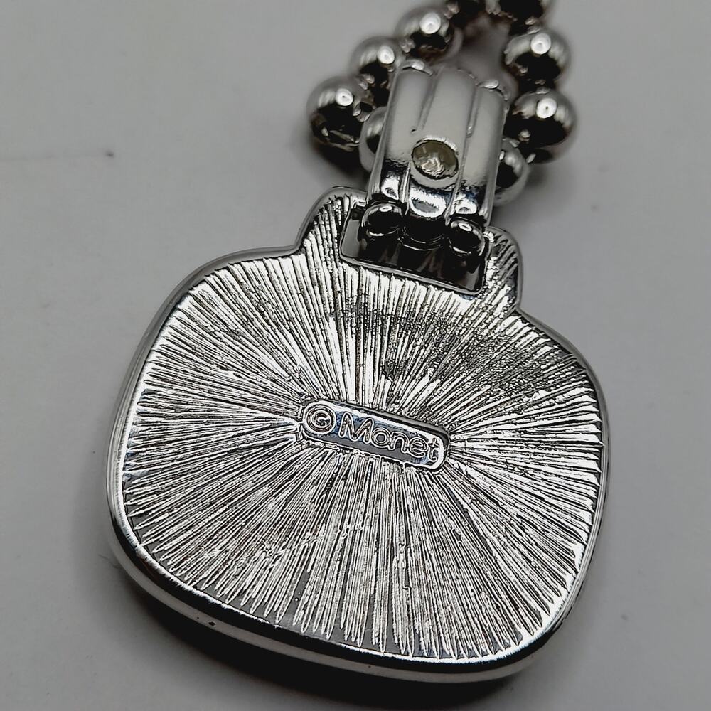 Monet Silver Tone Black Glass Pegasus Pendant Necklace – 16 Inches - Picture 8 of 9